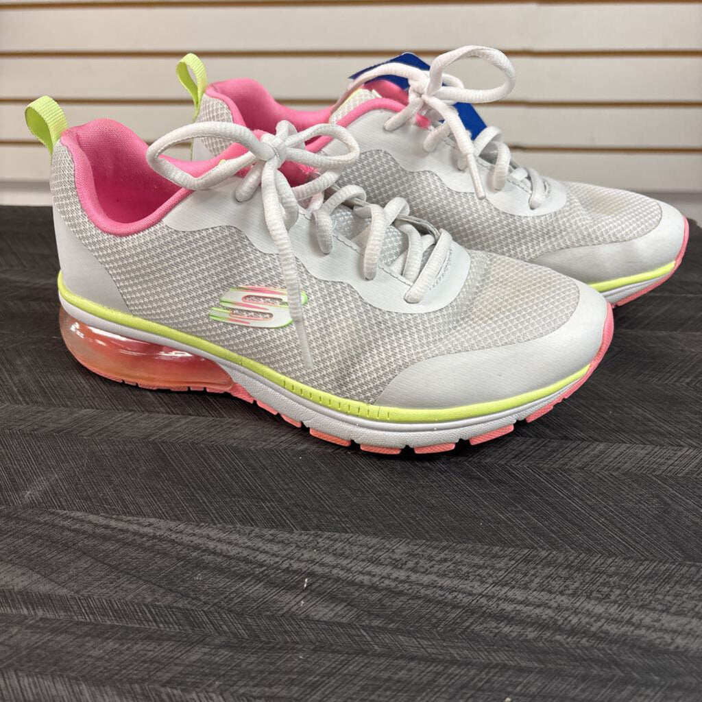Skechers White/Pink Sneakers, Womens 6