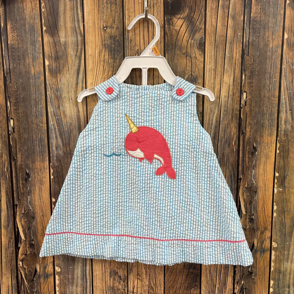 2 PC Smocked Whale Set, Girls 3M