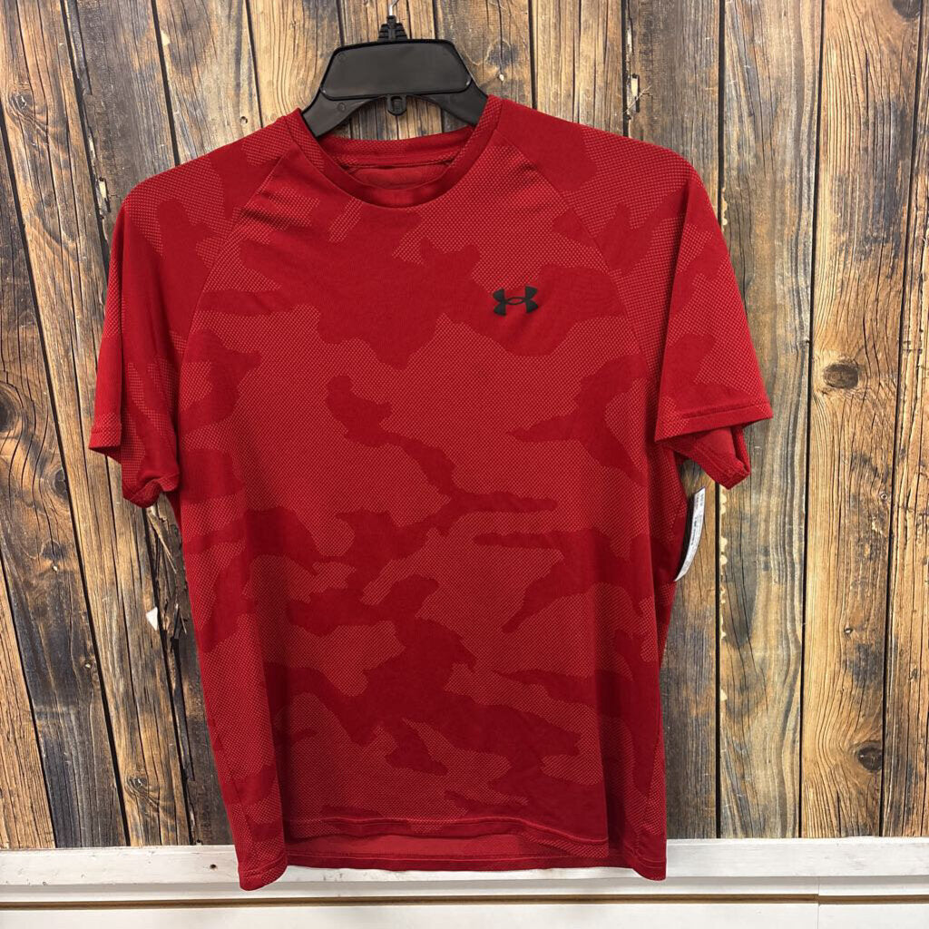 Under Armour Red Camo Tee, Mens M