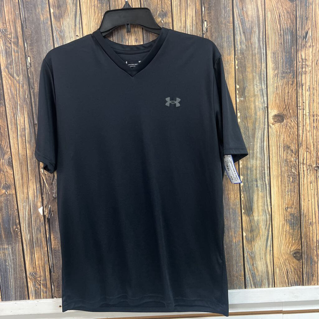 Under Armour Loose Fit Black V-Neck, Mens M