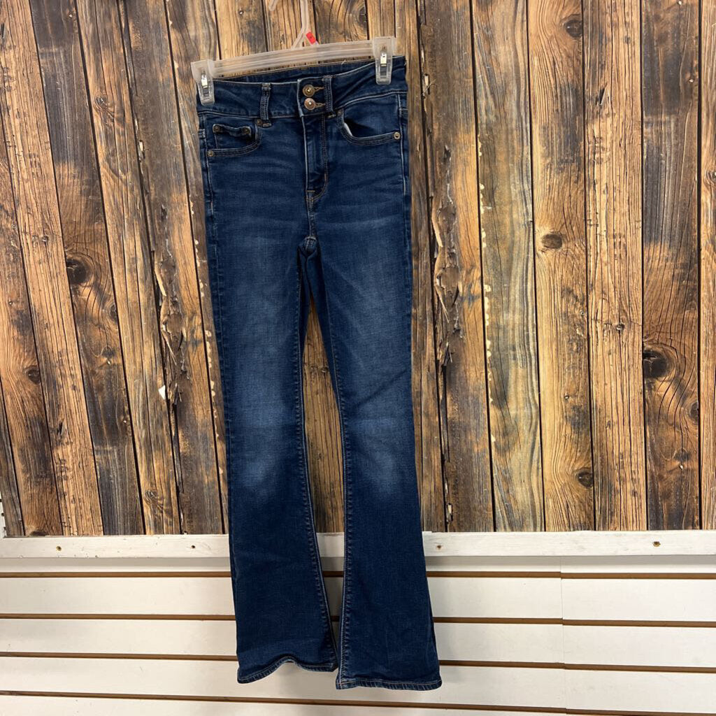 American Eagle Hi-Rise Artist Flare Jeans, Womens 000 X-Short