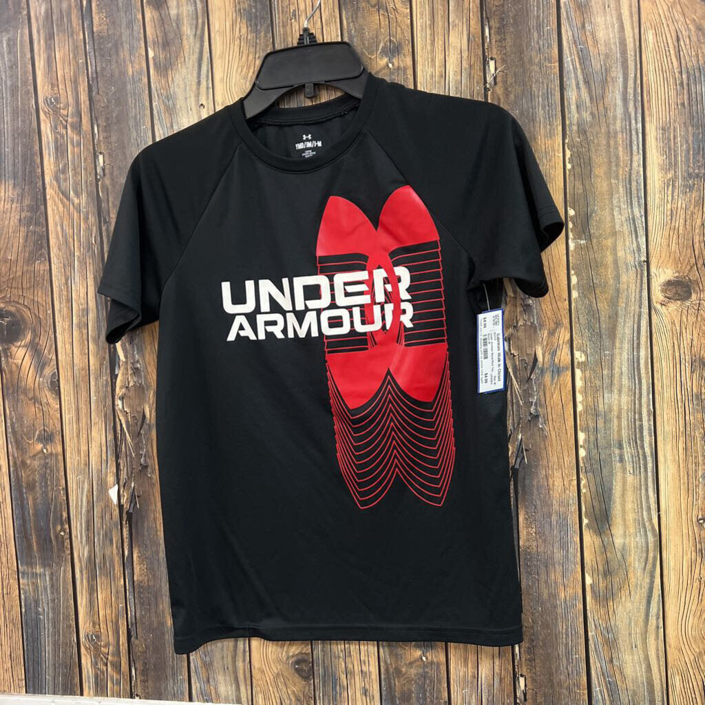 Under Armour Black/Red Tee, Boys M