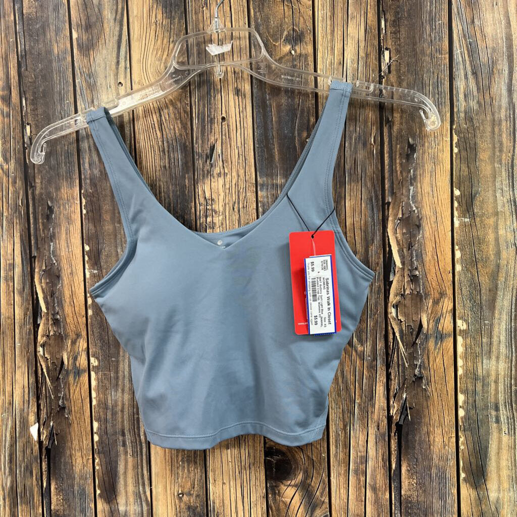 NWT Buttery Soft Light Blue Padded Crop Top, Womens XS