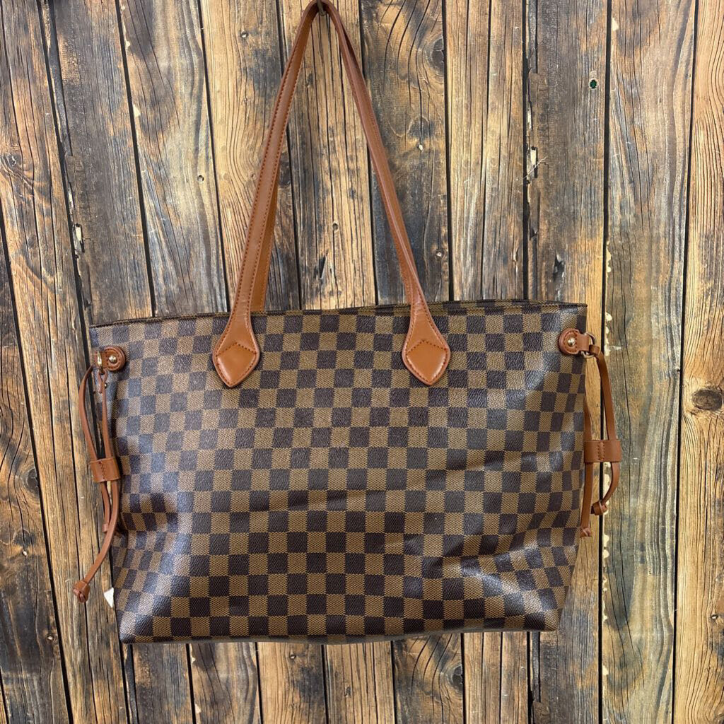 Checkered Tote Purse - 18x11