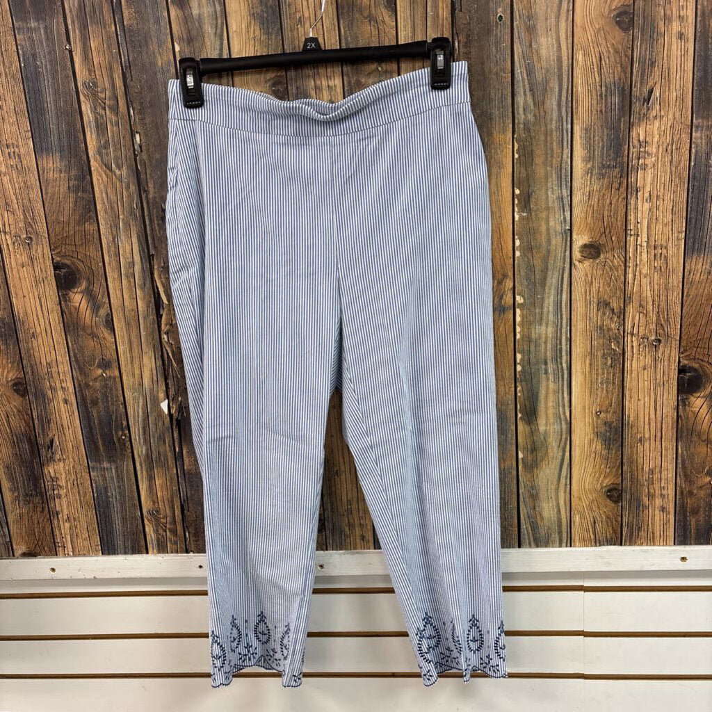 NWT Zac & Rachel Crop Embroidered Pants, Womens L