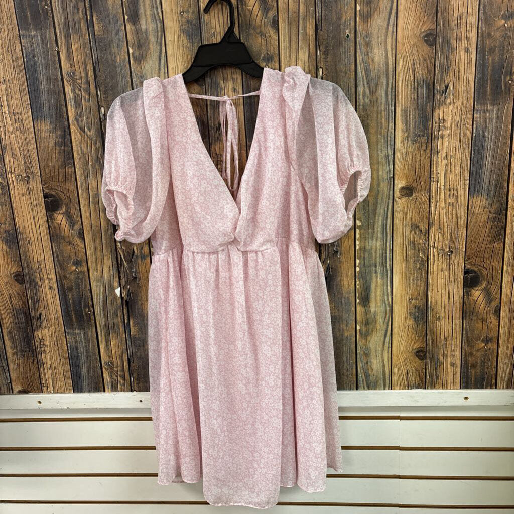 Pink Flower Dress, Womens 15/16