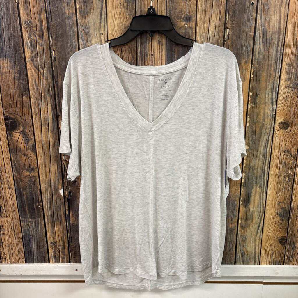American Eagle Marled V-Neck Tee, Womens L