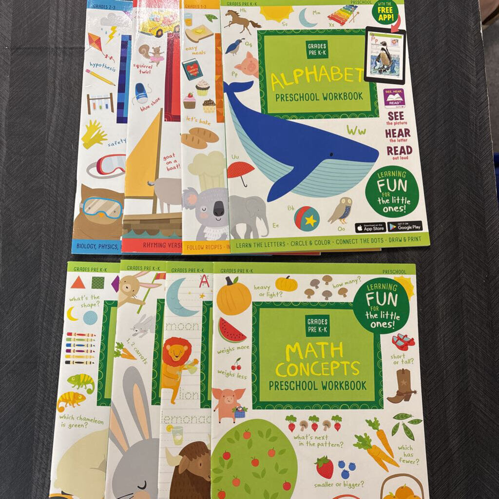8 PC Pre-K Workbook Set