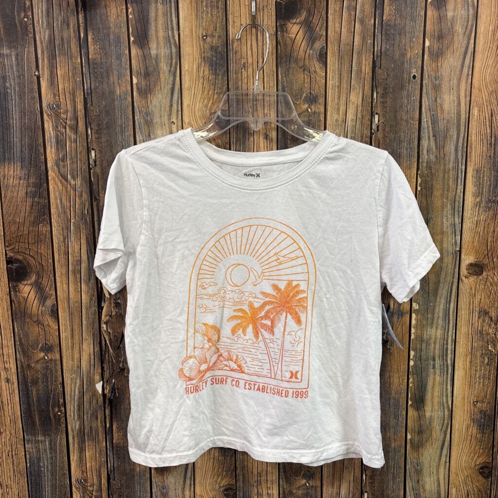 Hurley White/Orange Crop Top, Womens M