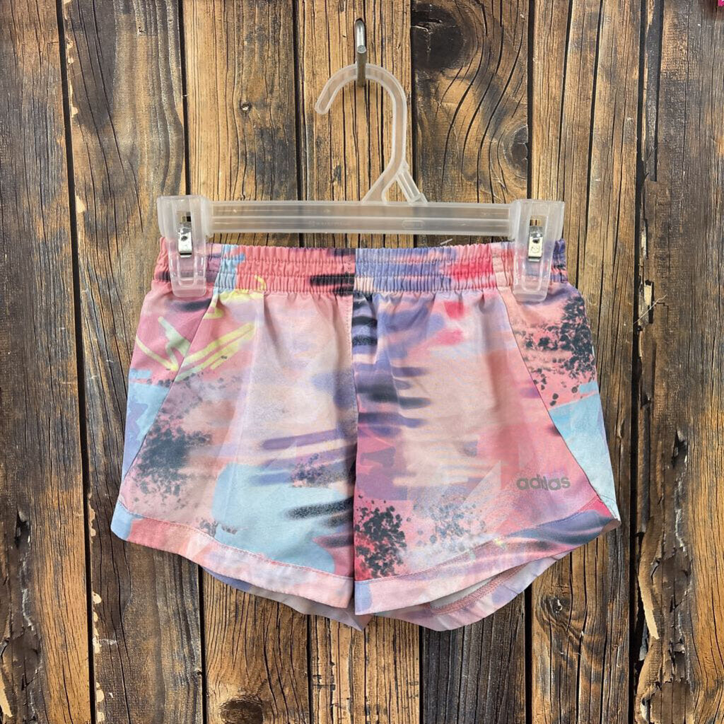 Adidas Pink Swirl Shorts, Girls 5