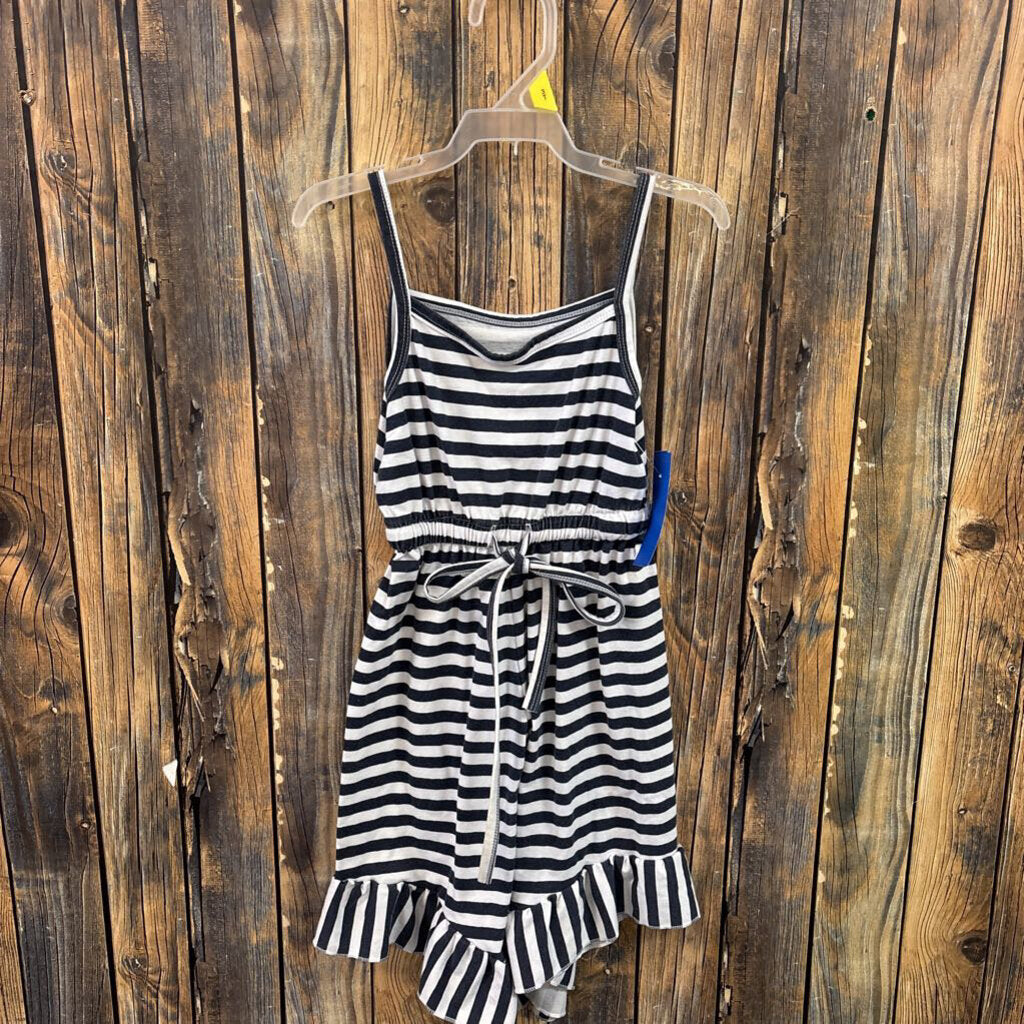 Striped Ruffle Bottom Romper, Girls 3T