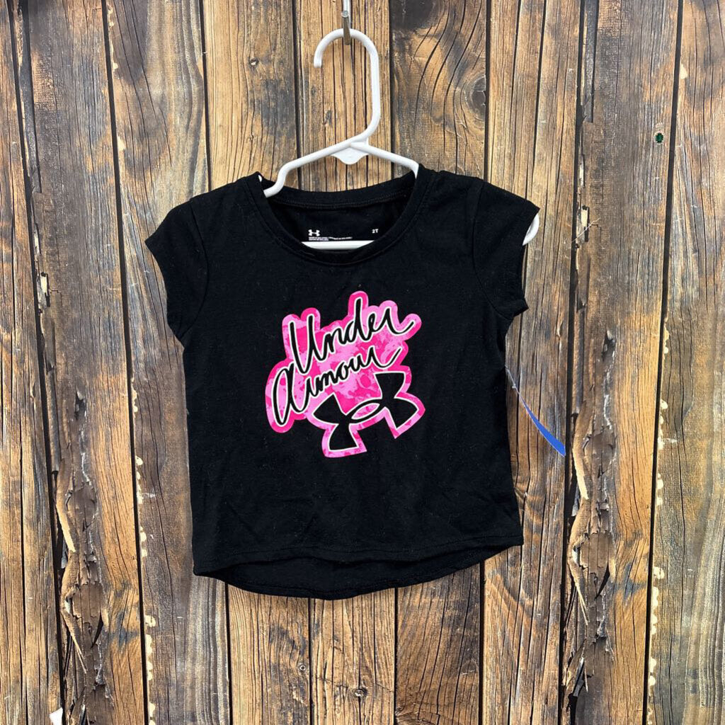 Under Armour Black/Pink Tee, Girls 2T