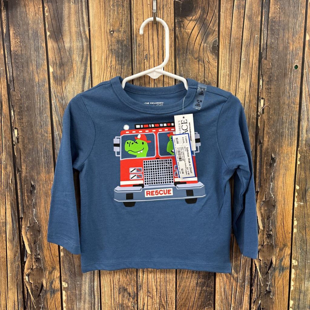 NWT Childrens Place Firetruck Shirt, Boys 12-18M
