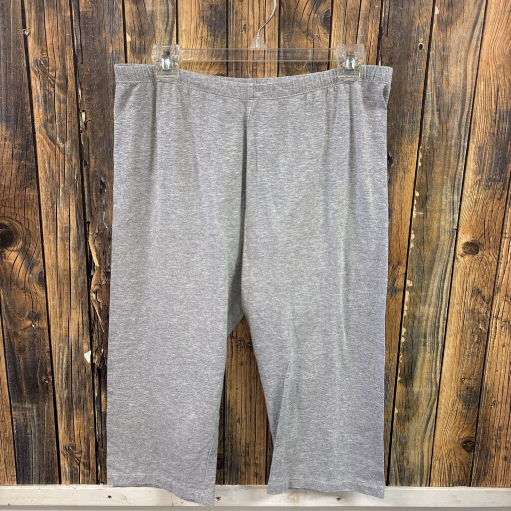 Zenana Grey Capri Leggings, Womens 2X