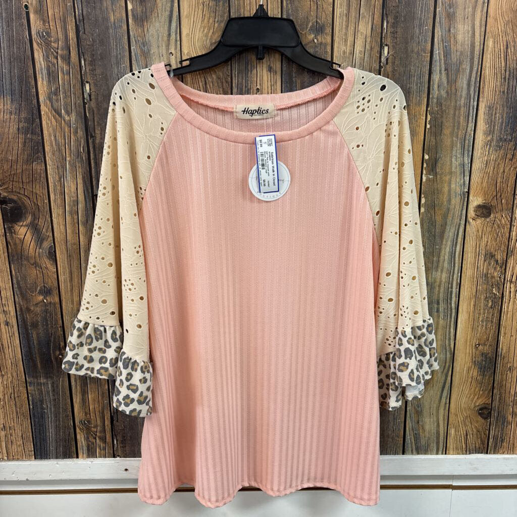 NWT Pink & Cheetah print Blouse, Womens Large