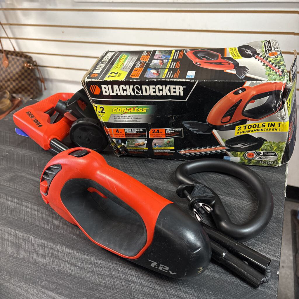Black and Decker Cordless Shrubber Combo Kit & Extension Handle