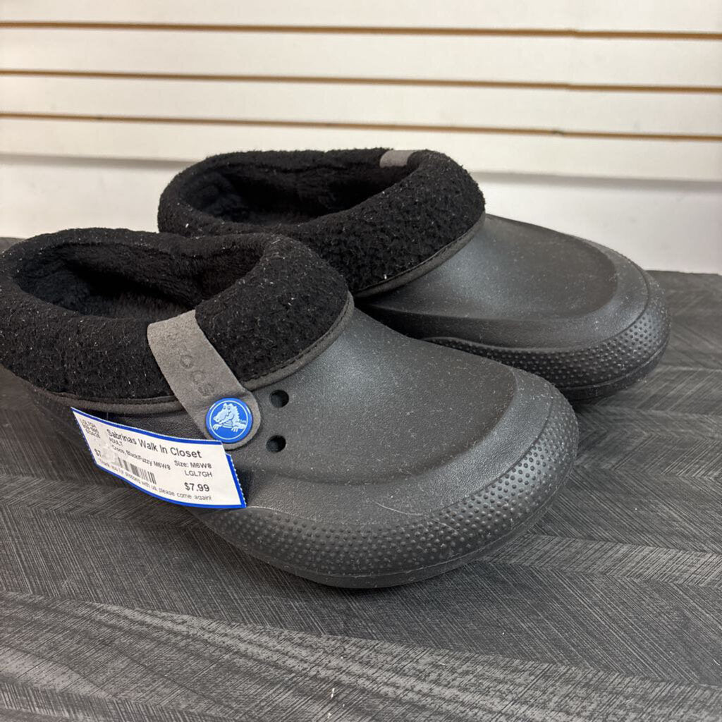 Crocs, Black/Fuzzy M6W8