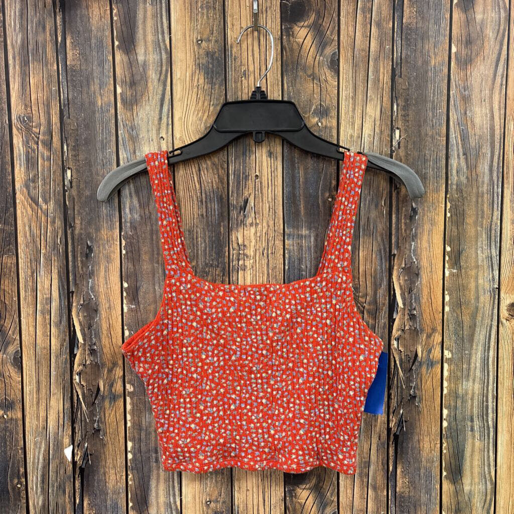 American Eagle Orange Floral Tank, Womens S