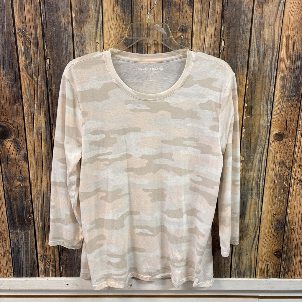 Lucky Brand Camo Top, Womens L