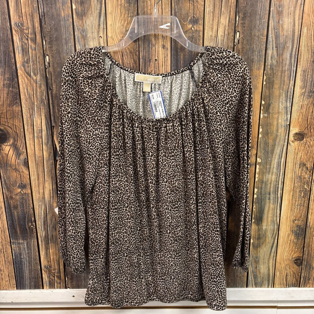 Michael Kors Animal Print Top, Womens M