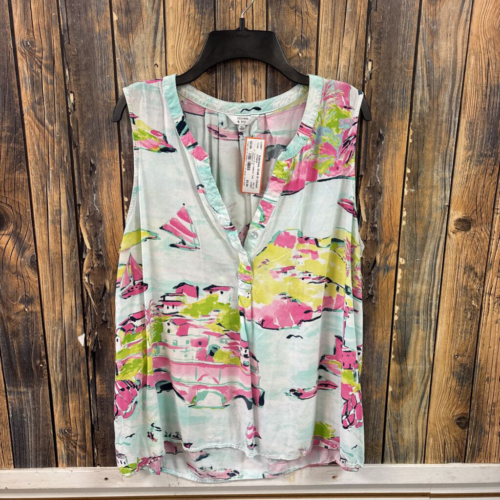 Crown & Ivy Sailboat Tank, Womens XL
