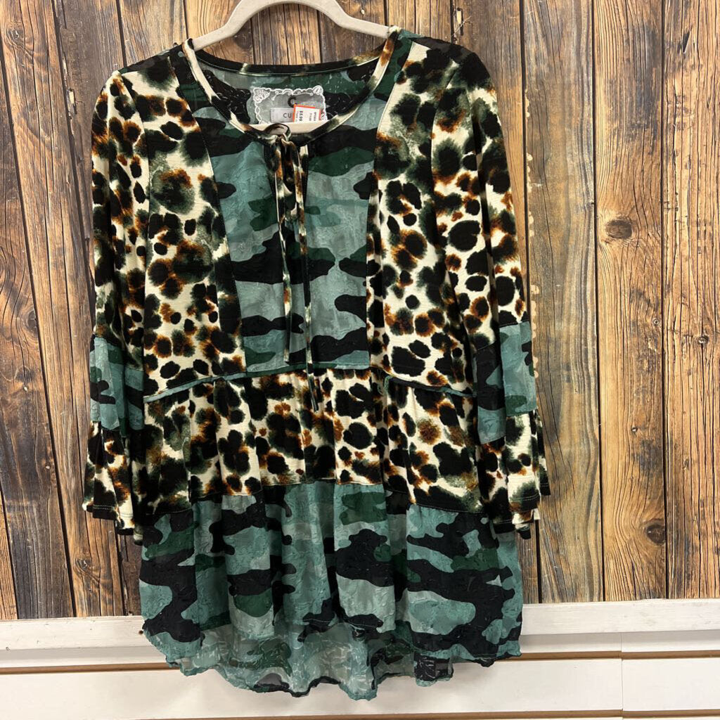 Cupio Animal Print Top, Womens L