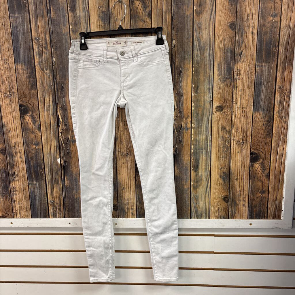 Hollister White Low-Rise Super Skinny Jeans, Womens 3