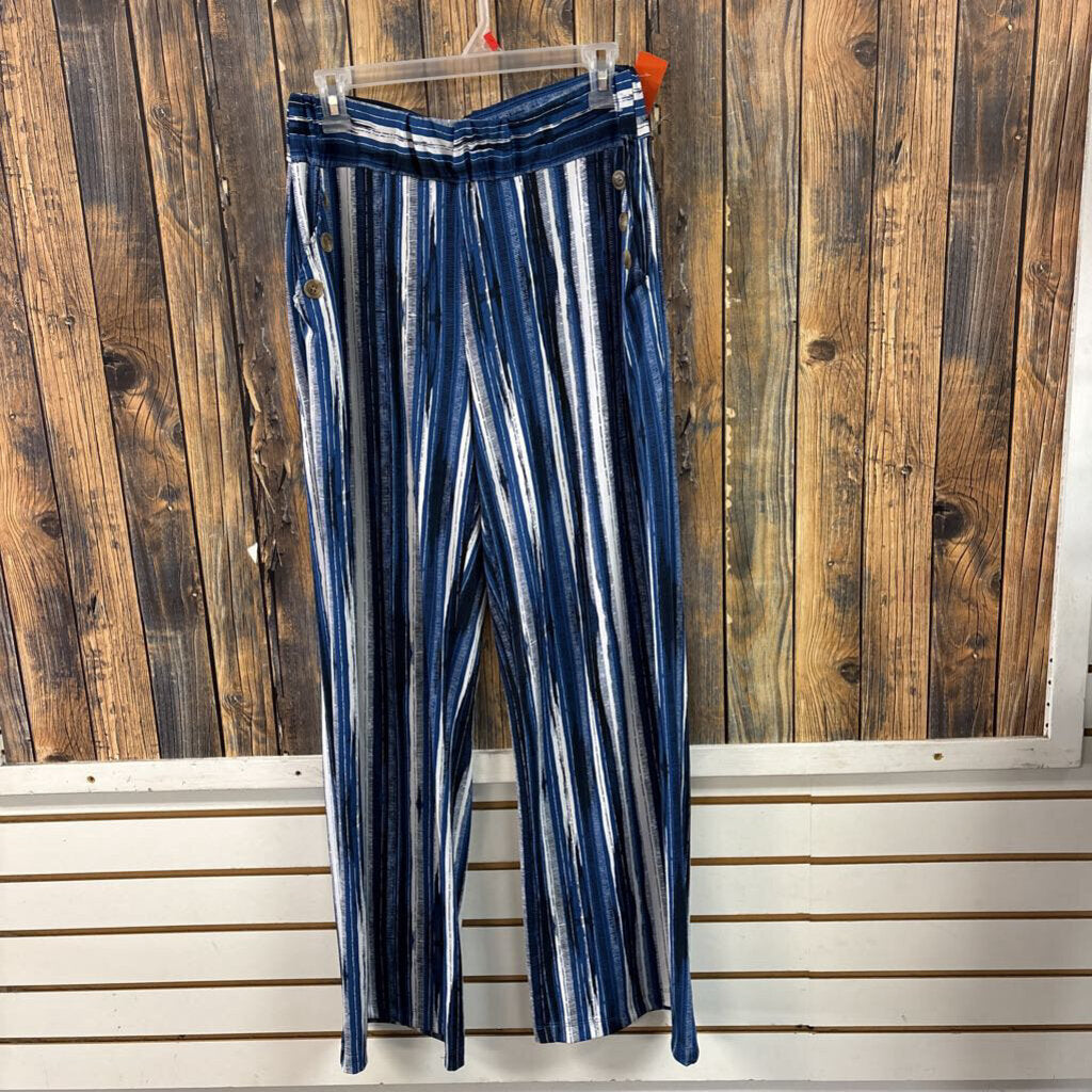Robert Loius Soft Stripe Button Pants, Womens L