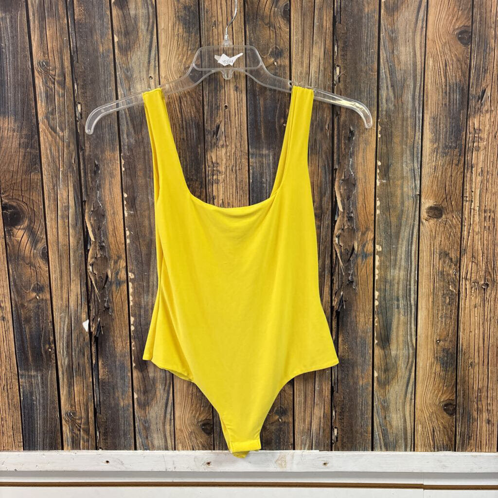 NWT Buttery Soft Yellow Bodysuit, Womens 6