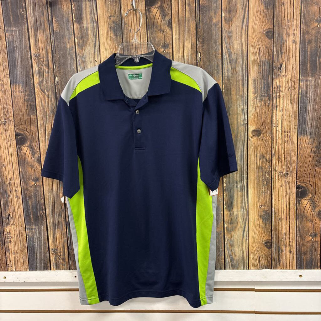 Ben Hogan Navy/Green Polo, Mens L
