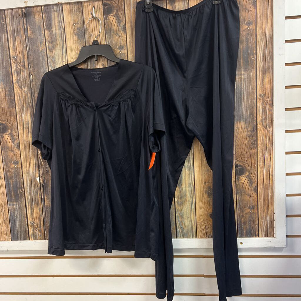 Silky Black PJ Set, Women's 1X