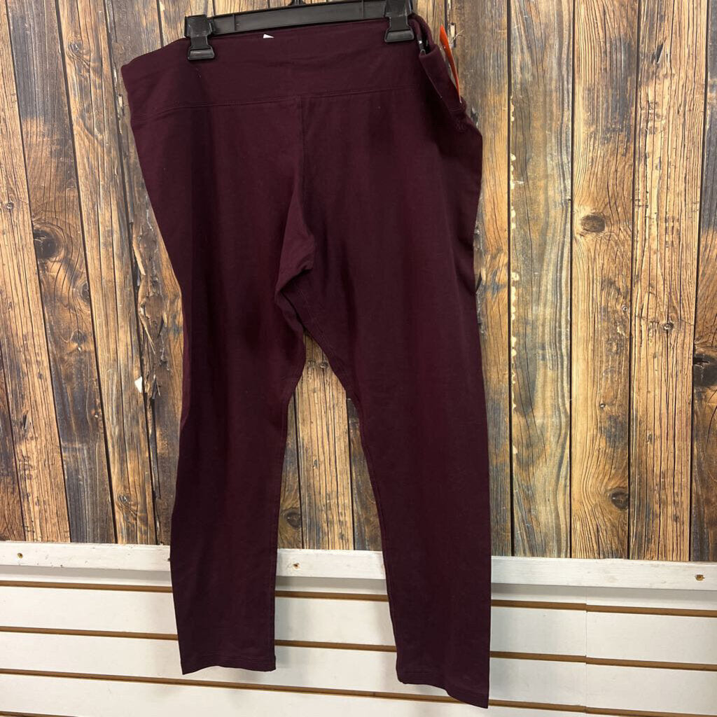 NY&C Maroon Leggings, NWT Women's 2XL