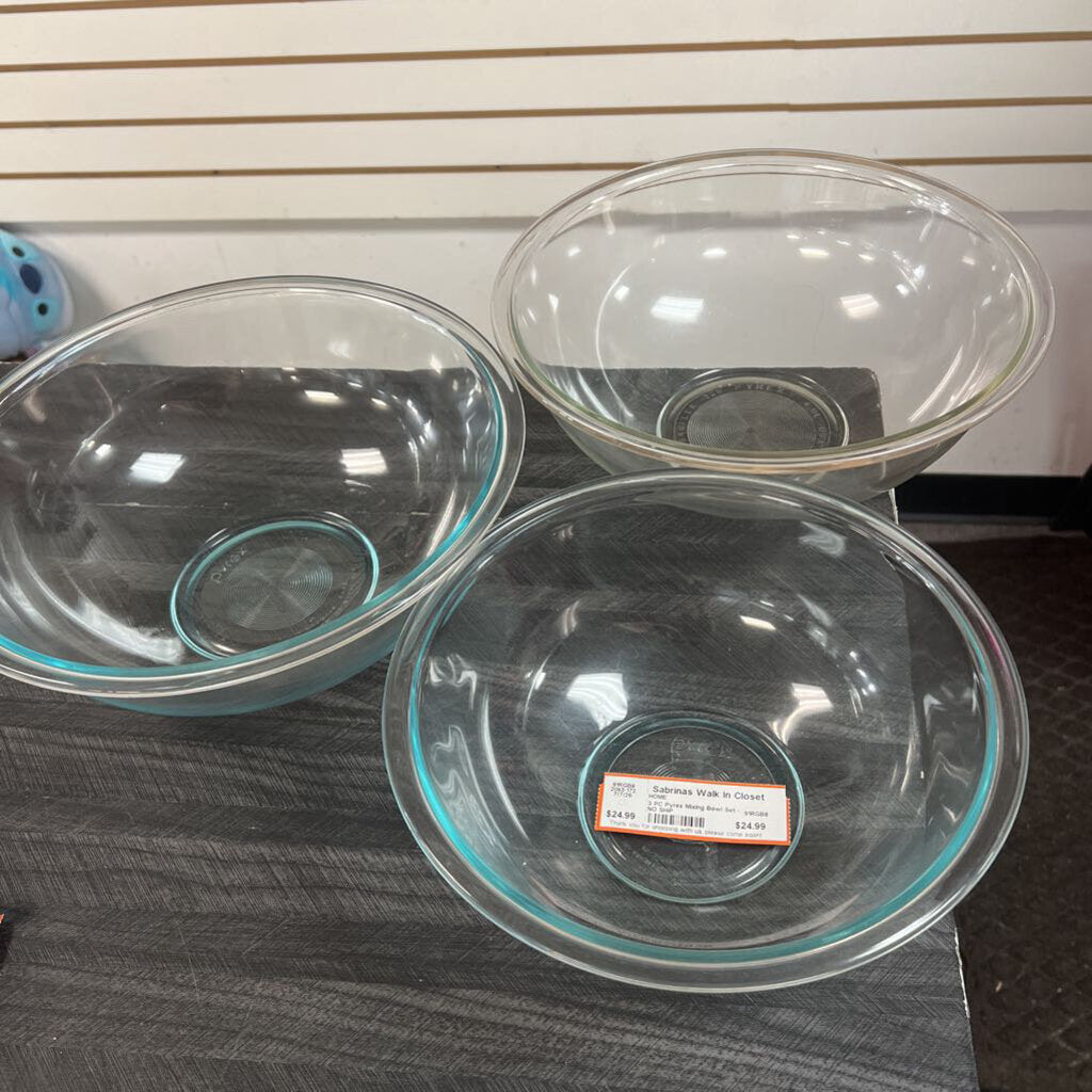 3 PC Pyrex Mixing Bowl Set - NO SHIP