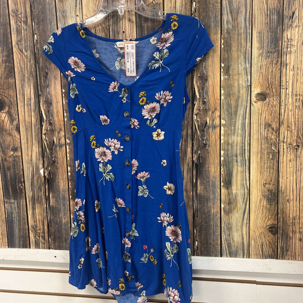Aeropostale Blue Floral Dress, Womens S
