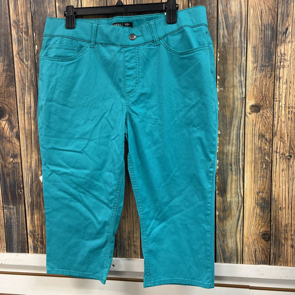 Riders By Lee Mid Rise Teal Capris, Womens 16