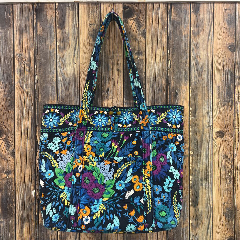 Vera Bradley Blue Floral Tote Bag - 18x15