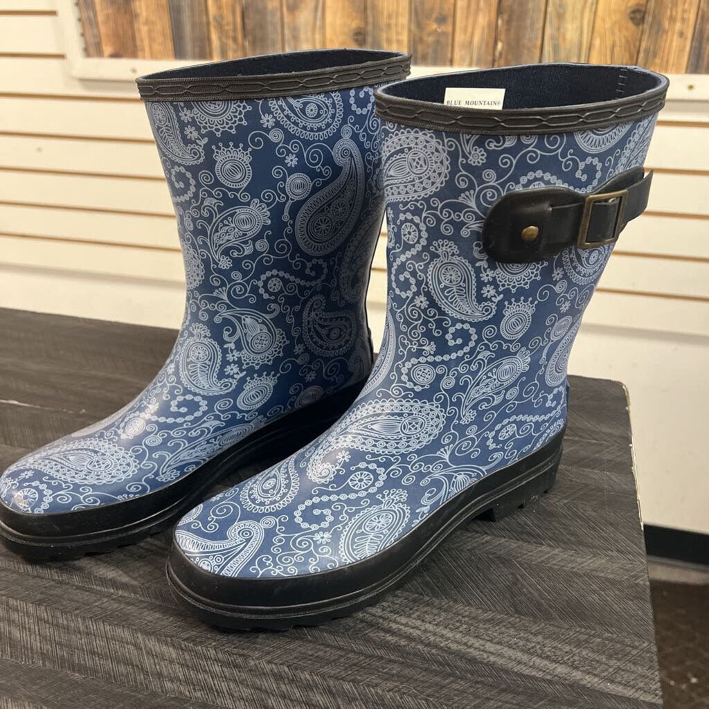 Blue Mountain Rain Boots, Womens 7