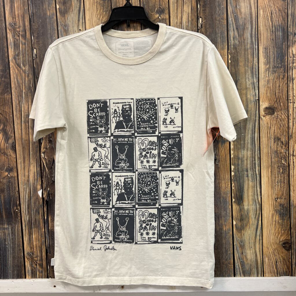 Vans Cream/Grey Tee, Womens S