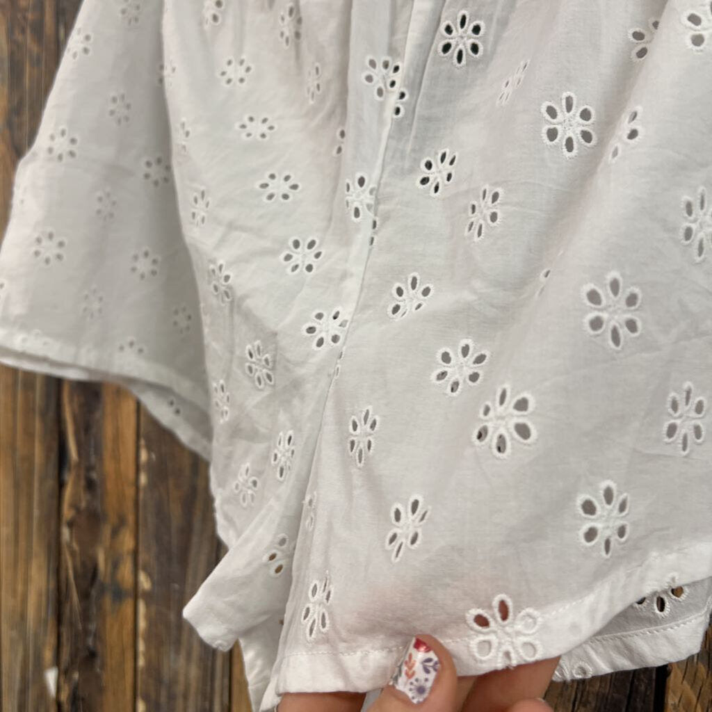 NWT White Eyelet Sleep Shorts, Womens L