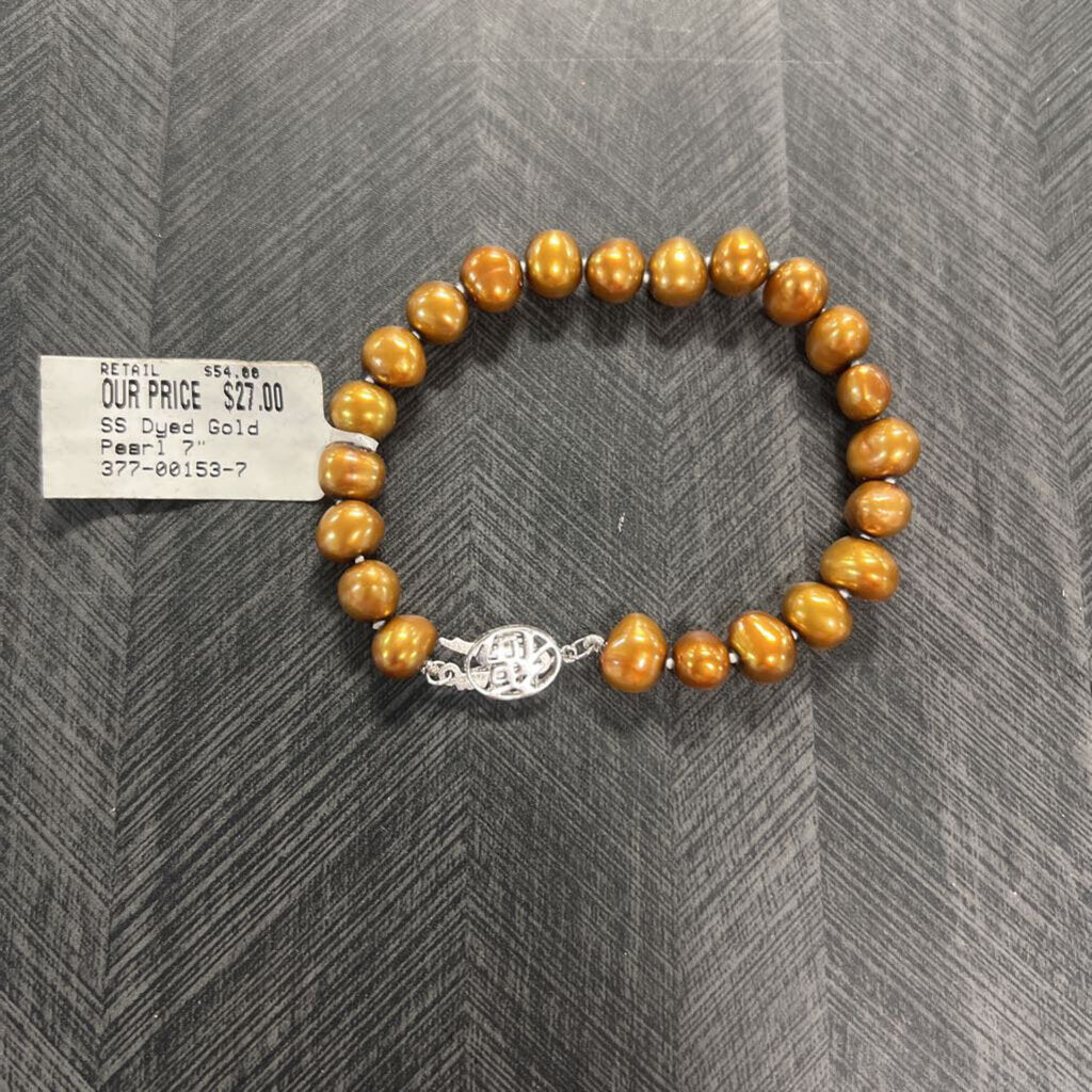 Dyed Gold Pearl Bracelet, NWT
