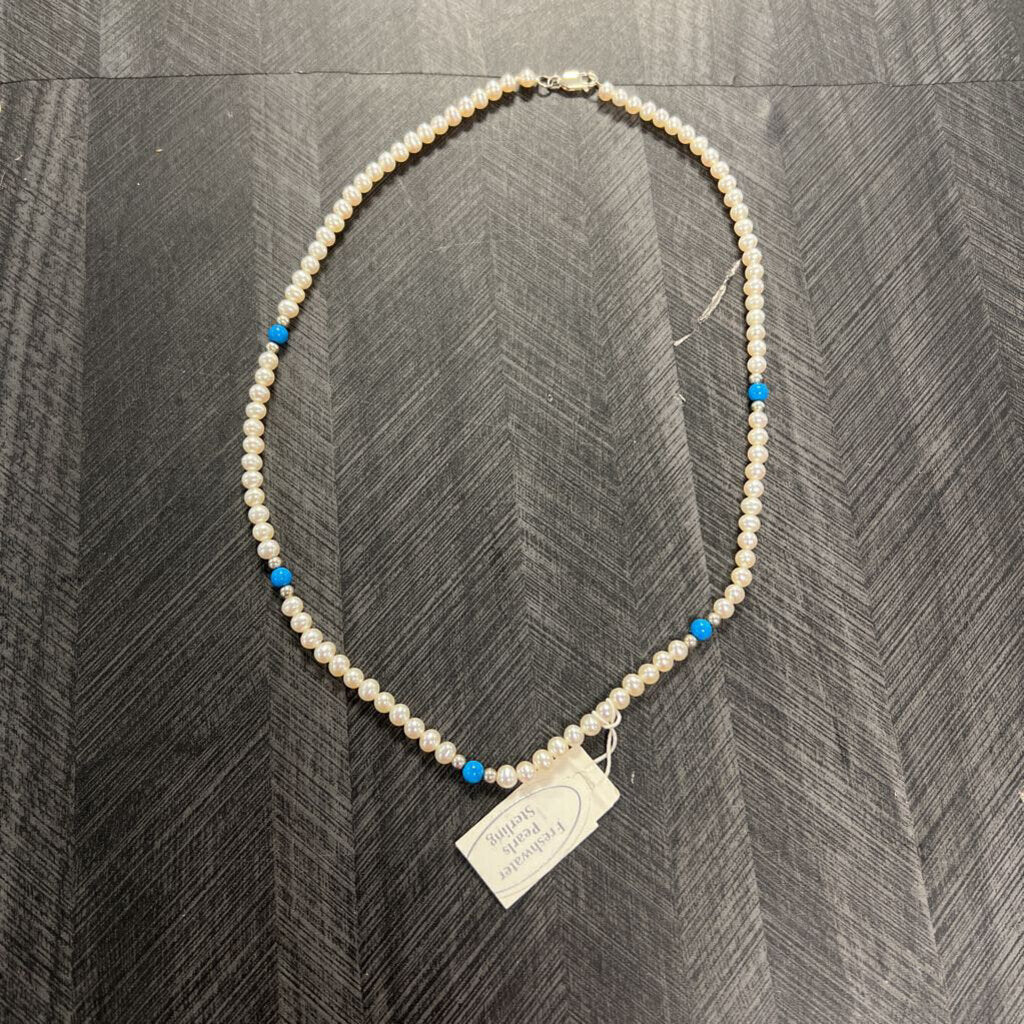 Fresh Water Pearl and Sterling Necklace, NWT