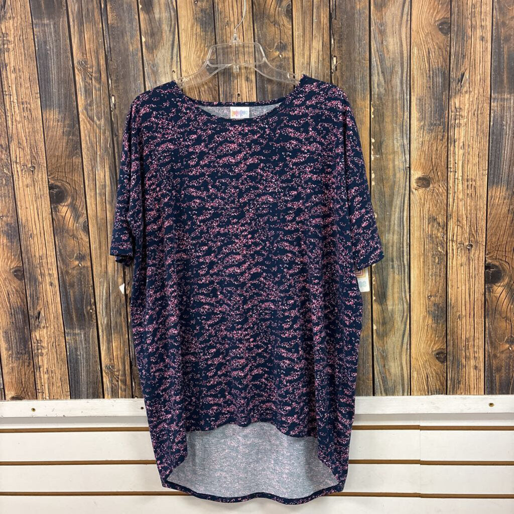 NWT Lularoe Irma Blue Floral Top, Womens S