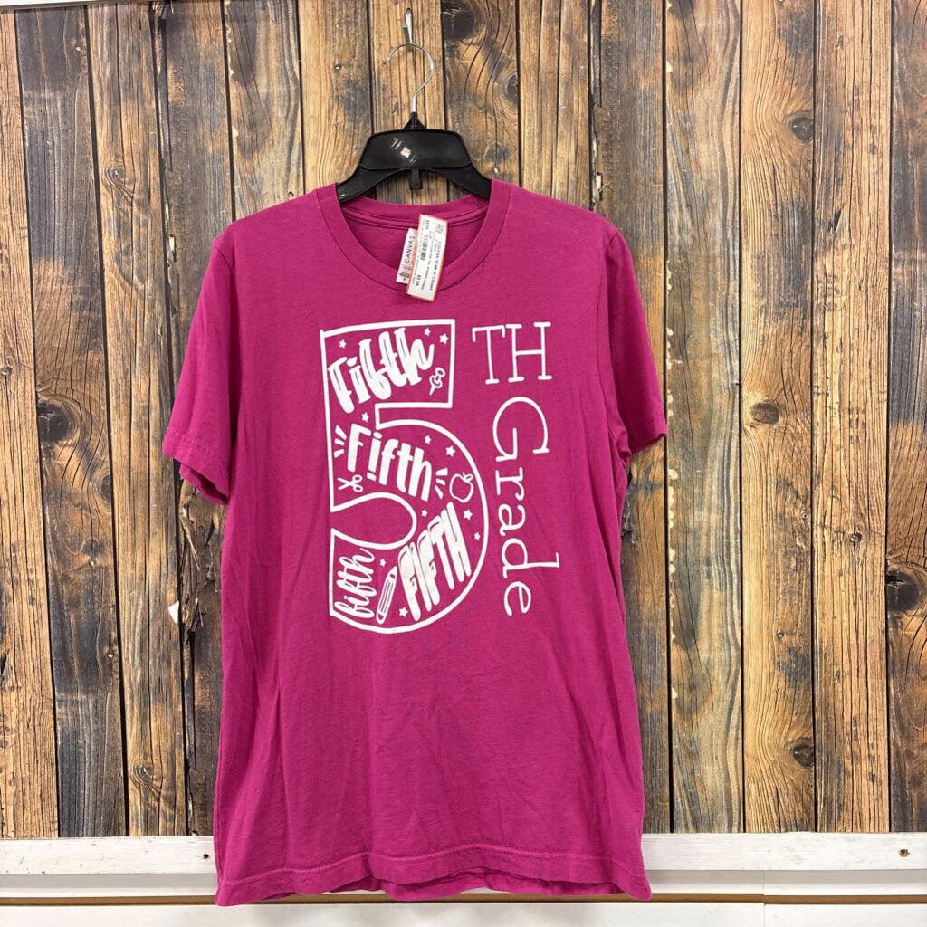 Fifth Grade Pink Tee, Womens M