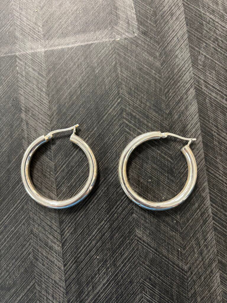 Sterling Silver Large Hoop Earring