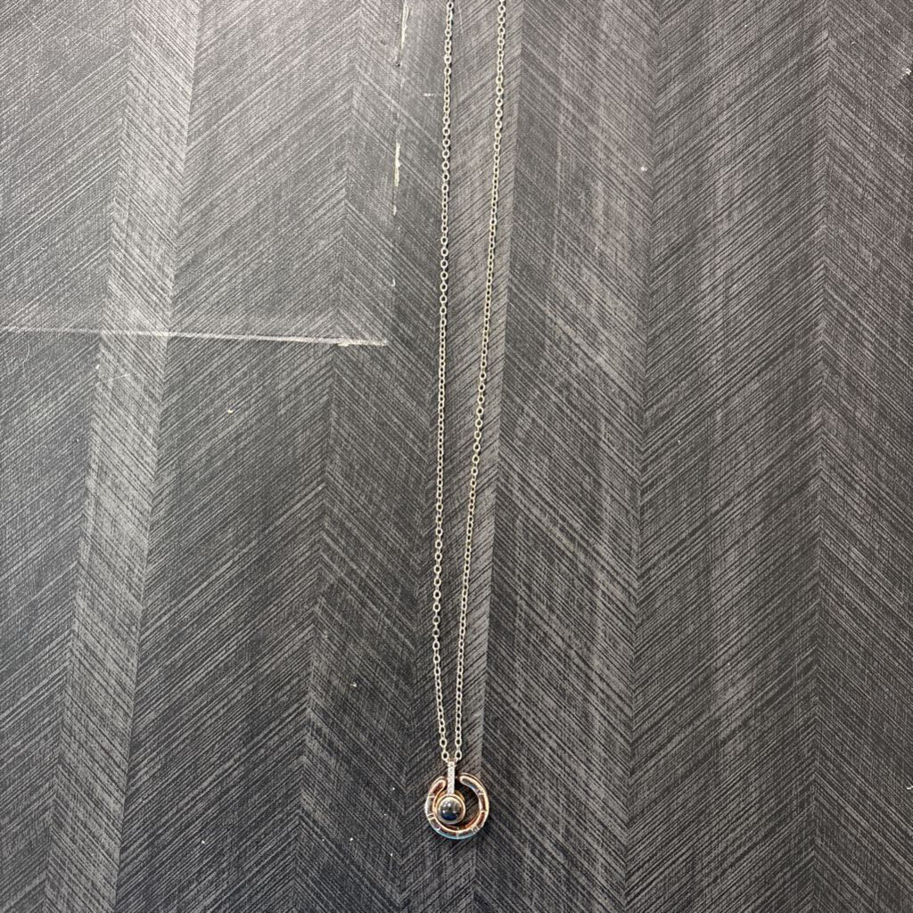 Sterling Silver Chain w Rose Gold Plated Pendant