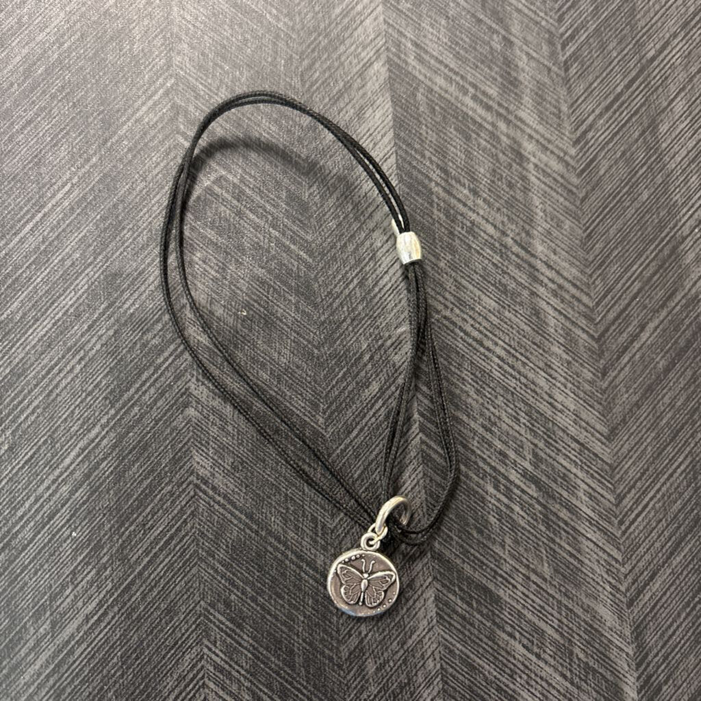 Alex and Ani Bracelet w Black Cord and Metal Charm