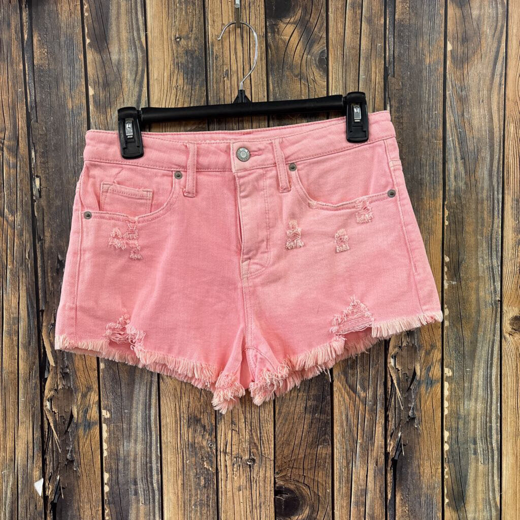 Pink Distressed Shorts, Women's 6