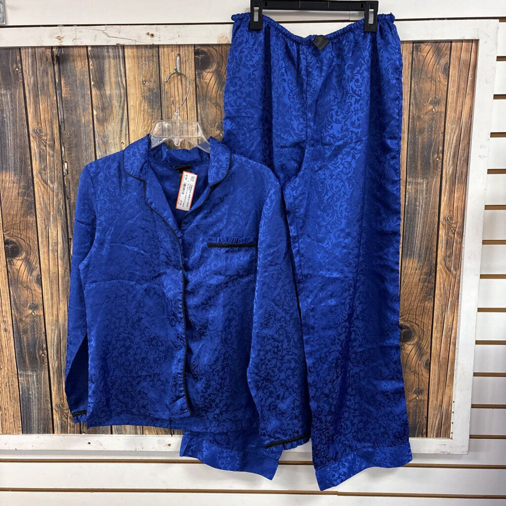Blue Silky PJ Set, Women's M