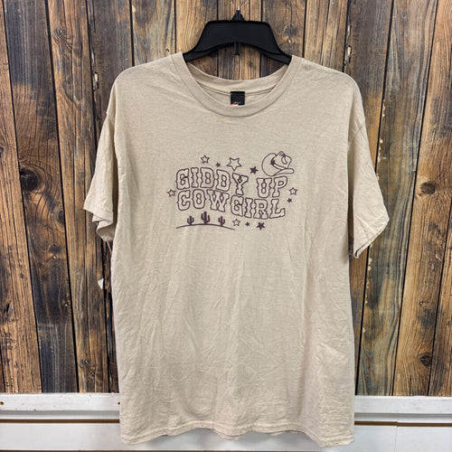 "Giddy Up Cowgirl" embroidered shirt, s/m