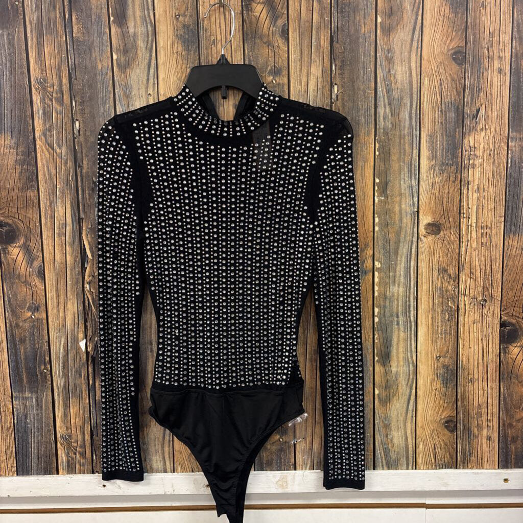 Rhinestone Bodysuit, NWT Women's S